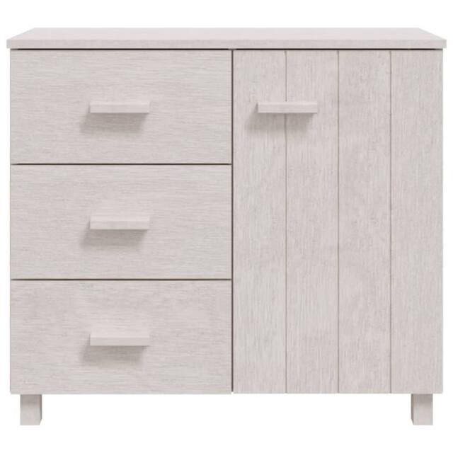 Berkfield Home Sideboard HAMAR White 90x40x80 cm Solid Pinewood - Size: 90 x 40 x 80 cm - image 1