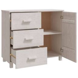 Berkfield Home Sideboard HAMAR White 90x40x80 cm Solid Pinewood - Size: 90 x 40 x 80 cm - thumbnail 5