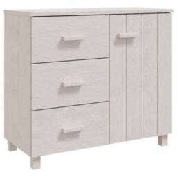 Berkfield Home Sideboard HAMAR White 90x40x80 cm Solid Pinewood - Size: 90 x 40 x 80 cm - thumbnail 3