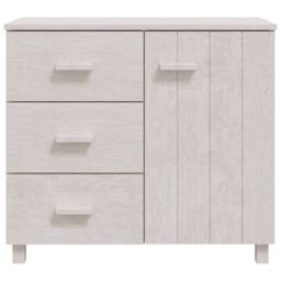 Berkfield Home Sideboard HAMAR White 90x40x80 cm Solid Pinewood - Size: 90 x 40 x 80 cm - thumbnail 1