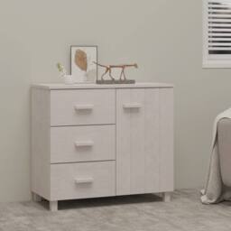 Berkfield Home Sideboard HAMAR White 90x40x80 cm Solid Pinewood - Size: 90 x 40 x 80 cm - thumbnail 2