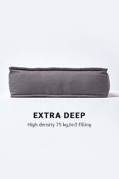 Homescapes Cotton Dining Chair Booster Cushion in Charcoal - Size: 40 cm x 40 cm - thumbnail 3