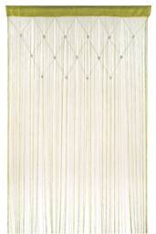 Neel Blue String Curtain Beaded Panel, Gold, 100cm x 200cm in Bright Green - Size: 100 cm width x 200 cm drop - thumbnail 1