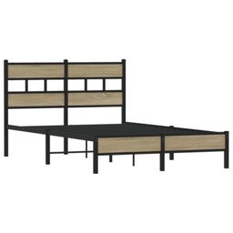 Berkfield Home Bed Frame without Mattress Sonoma Oak 120x200 cm Engineered Wood in Brown - Size: Small Double - thumbnail 3