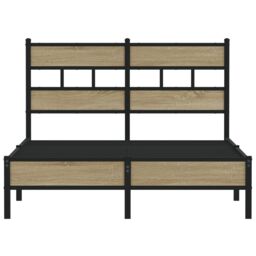 Berkfield Home Bed Frame without Mattress Sonoma Oak 120x200 cm Engineered Wood in Brown - Size: Small Double - thumbnail 4