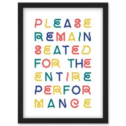 Artery8 Funny Toilet Wall Art Please Remain Seated The Entire Performance Bathroom Sign Decor Artwork Framed Wall Art Print A4 in Black - thumbnail 1