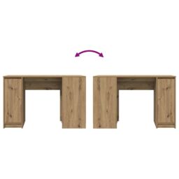 Berkfield Home Desk Artisan Oak 120x42x76 cm Engineered Wood in Brown - Size: 120 x 42 x 76 cm - thumbnail 9