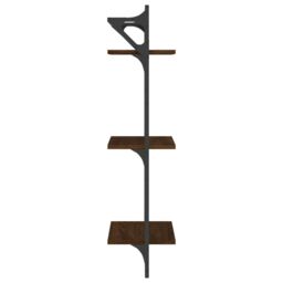 Berkfield Home 3-Tier Wall Shelves with Bars 2 pcs Brown Oak 30x25x100 cm - Size: 30 x 25 x 100 cm - thumbnail 6