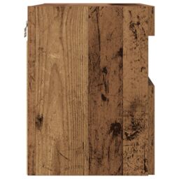 Berkfield Home TV Wall Cabinet with LED Lights Old Wood 60x30x40 cm in Brown - Size: 60 x 30 x 40 cm - thumbnail 9