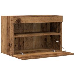 Berkfield Home TV Wall Cabinet with LED Lights Old Wood 60x30x40 cm in Brown - Size: 60 x 30 x 40 cm - thumbnail 6