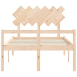 Berkfield Home Bed Frame with Headboard 120x200 cm Solid Wood in Brown - Size: Small Double - thumbnail 6
