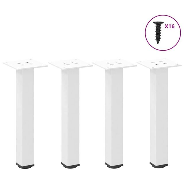Berkfield Home Coffee Table Legs 4 pcs White 42-44 cm Steel - image 1