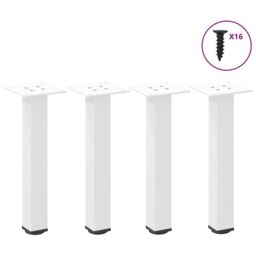 Berkfield Home Coffee Table Legs 4 pcs White 42-44 cm Steel - thumbnail 1