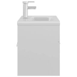 Berkfield Home Sink Cabinet with Built-in Basin High Gloss White Engineered Wood - thumbnail 4