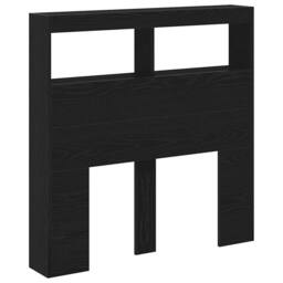 Berkfield Home Headboard Cabinet with LED Black Oak 100x17x102 cm - Size: 100 x 17 x 102 cm - thumbnail 6