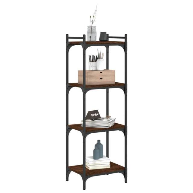 Berkfield Home Decorative Bookcase 4-Tier Brown Oak 40x30x120 cm Engineered Wood - Size: 40 x 30 x 120 cm - image 1