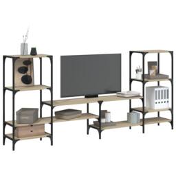 Berkfield Home TV Cabinet Sonoma Oak 206.5x28.5x95 cm Engineered Wood in Light Oak - thumbnail 2