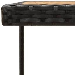 Berkfield Home Garden Table Black 109x107x74 cm Poly Rattan&Solid Wood Acacia - Size: 109 x 107 x 74 cm - thumbnail 5