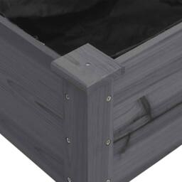 Berkfield Home Beautiful Wheeled Planter with Liner Grey 71x37x80 cm Solid Wood Fir - Size: 71 x 37 x 80 cm - thumbnail 4