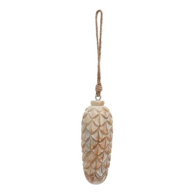 Lemon Pavilion Furniture and Decor Antique White Wash Large Pine Cone Bauble - L7 x W7 x H18 cm - Brown in Light Brown - image 1
