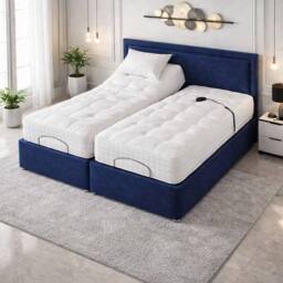 PARADISE BEDS LTD Electric Adjustable Solid Base Bed Set With Massage Function in Silver - Size: Single - thumbnail 4
