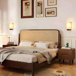 Pheashine Modern Walnut Wall Light, Glass Shade E27, 12x10x25cm, Bulb included in Dark Brown - Size: 12 x 10 x 25 cm - thumbnail 3