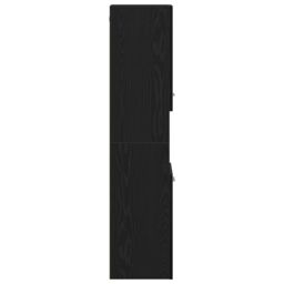Berkfield Home Black Oak Bathroom Wall Cabinet, 30x30x130 cm, Made from Engineered Wood - Size: 30 x 30 x 130 cm - thumbnail 8
