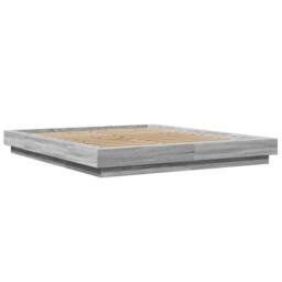 Berkfield Home Bed Frame with LED Lights without Mattress Grey Sonoma 150x200cm - Size: 150x200 cm - thumbnail 3