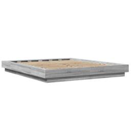 Berkfield Home Bed Frame with LED Lights without Mattress Grey Sonoma 150x200cm - Size: 150x200 cm - thumbnail 7