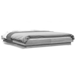 Berkfield Home Bed Frame with LED Lights without Mattress Grey Sonoma 150x200cm - Size: 150x200 cm - thumbnail 1