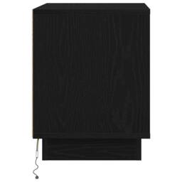 Berkfield Home Bedside Cabinet with LED Lights Black Oak 44x34, 5x45 cm - thumbnail 7