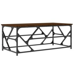 Berkfield Home Coffee Table Brown Oak 100x50x40 cm Engineered Wood - Size: 100 x 50 x 40 cm - thumbnail 6