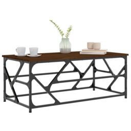 Berkfield Home Coffee Table Brown Oak 100x50x40 cm Engineered Wood - Size: 100 x 50 x 40 cm - thumbnail 3