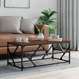 Berkfield Home Coffee Table Brown Oak 100x50x40 cm Engineered Wood - Size: 100 x 50 x 40 cm - thumbnail 1