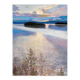 "Artery8 Akseli Gallen Kallela Lake View Coastal Landscape Wall Art Print - Size: W12"" x H16""" - thumbnail 1