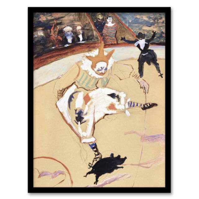 "Artery8 Medrano Circus With a Piglet Vintage Framed Wall Art Print Lautrec in Beige - Size: W12"" x H16""" - image 1