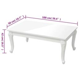 Berkfield Home Coffee Table High Gloss White 100x50x42 cm Engineered Wood - Size: 100 x 50 x 42 cm - thumbnail 5