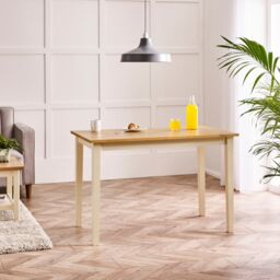 FurnitureboxUK Salcombe Small Rectangular Wooden Table & 4 Whitby Dining Chairs in Cream - thumbnail 2