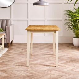 FurnitureboxUK Salcombe Small Rectangular Wooden Table & 4 Whitby Dining Chairs in Cream - thumbnail 5
