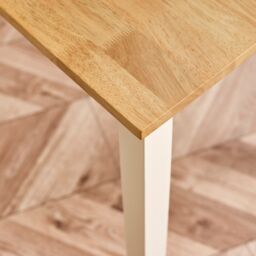FurnitureboxUK Salcombe Small Rectangular Wooden Table & 4 Whitby Dining Chairs in Cream - thumbnail 6