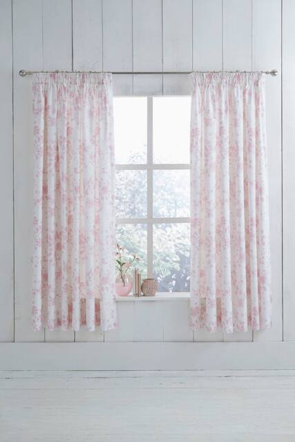Martex Amelie Pencil Pleat Curtains in Pink - Size: 168 cm width x 183 cm drop - image 1