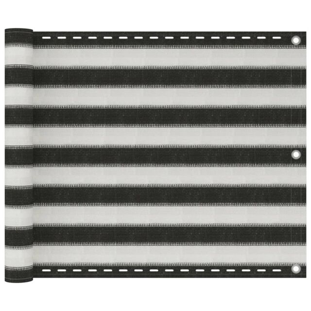 Berkfield Home Balcony Screen HDPE 75x500 cm Anthracite & White in Black - image 1
