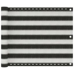 Berkfield Home Balcony Screen HDPE 75x500 cm Anthracite & White in Black - thumbnail 1