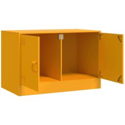 Berkfield Home TV Cabinets 2 pcs Mustard Yellow 67x39x44 cm Steel - Size: 67 x 39 x 44 cm - thumbnail 6