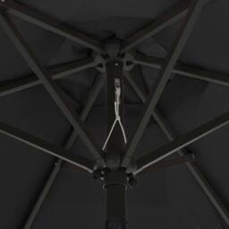 Berkfield Home Parasol with LED Lights Black 200x211 cm Aluminium - thumbnail 5