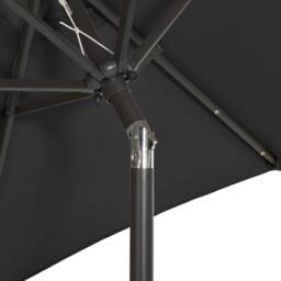 Berkfield Home Parasol with LED Lights Black 200x211 cm Aluminium - thumbnail 6