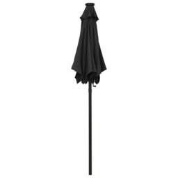Berkfield Home Parasol with LED Lights Black 200x211 cm Aluminium - thumbnail 3