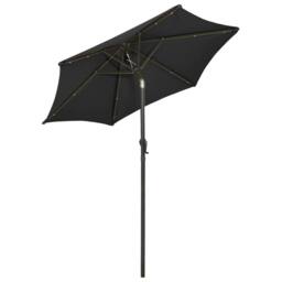 Berkfield Home Parasol with LED Lights Black 200x211 cm Aluminium - thumbnail 4