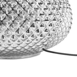 Wyld and Coco Glam Oval Glass Table Lamp 55 cm - Silver Studded Base Creme Shade - thumbnail 8