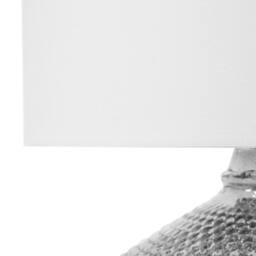 Wyld and Coco Glam Oval Glass Table Lamp 55 cm - Silver Studded Base Creme Shade - thumbnail 5